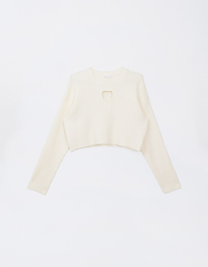 【HEYMAN Design】Heart Shape Cut Out Knit Sweater