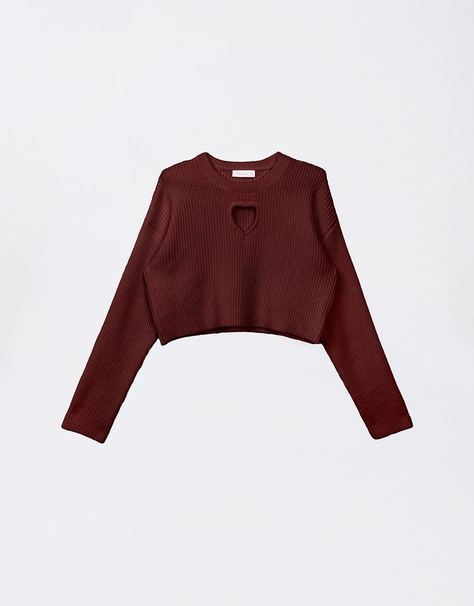 【HEYMAN Design】Heart Shape Cut Out Knit Sweater