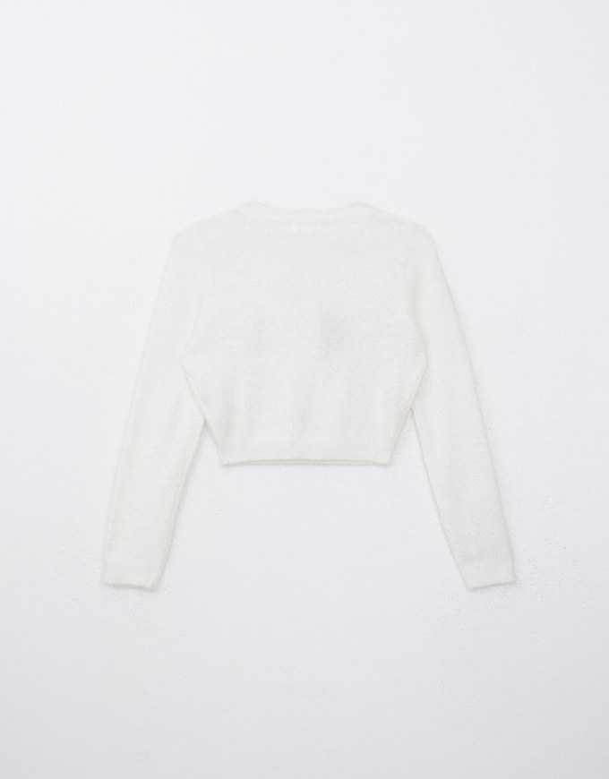 【HEYMAN Design】Embossed Letter Velvet Knit Cropped Top