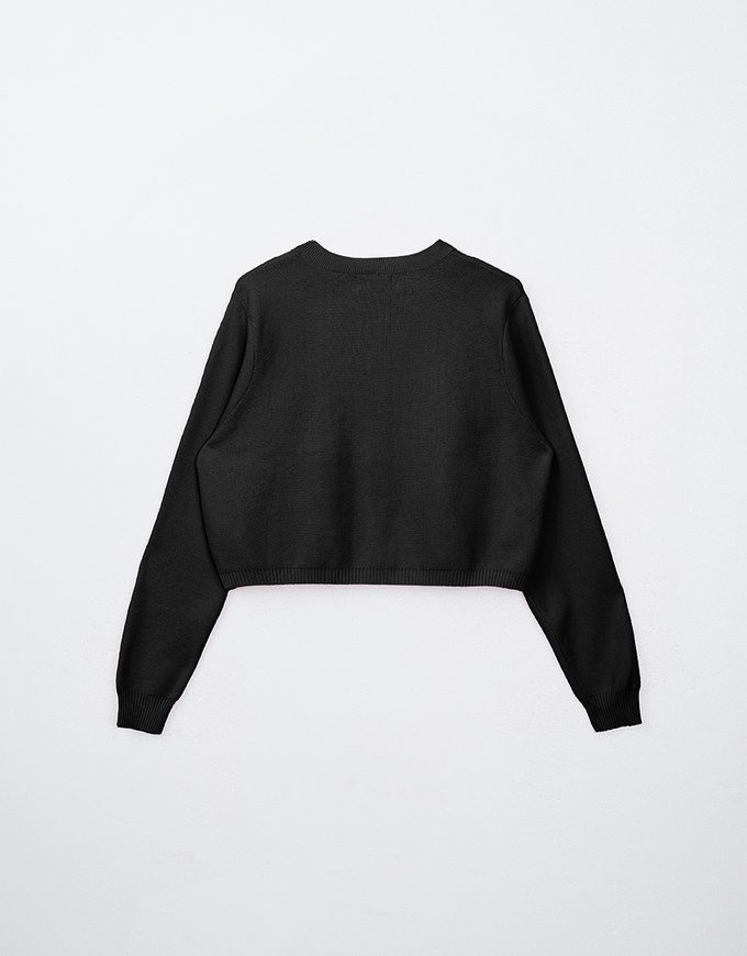 Zipper Knit Long Sleeve Top with Air Space Logo