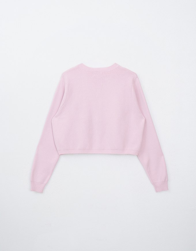 Zipper Knit Long Sleeve Top with Air Space Logo