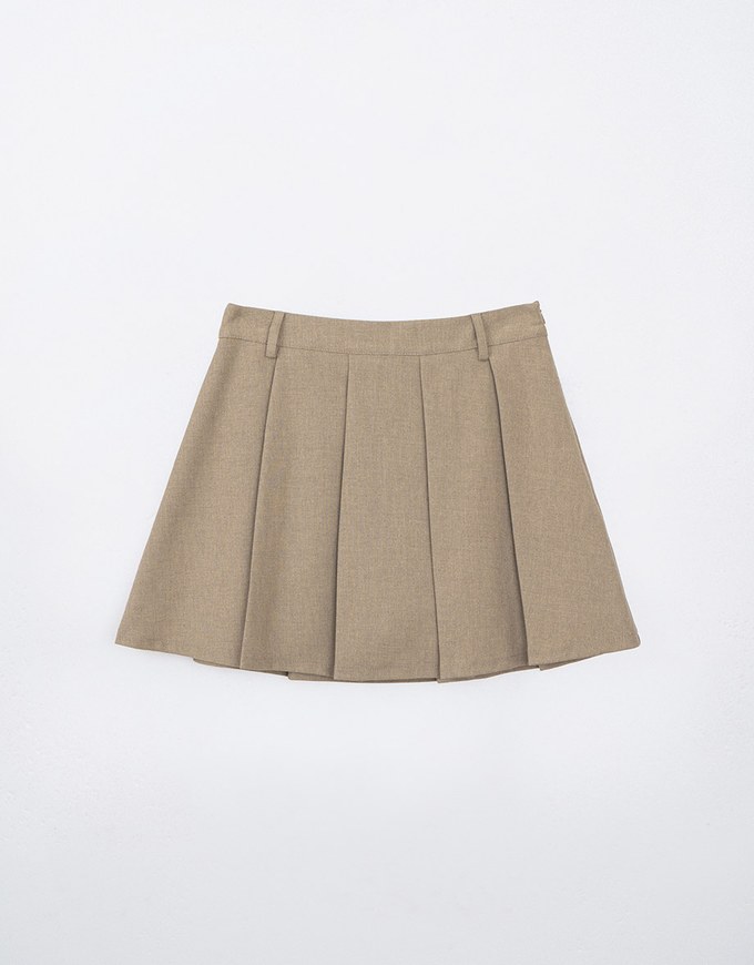 Classic Plain Pleated A Line Mini Skirt