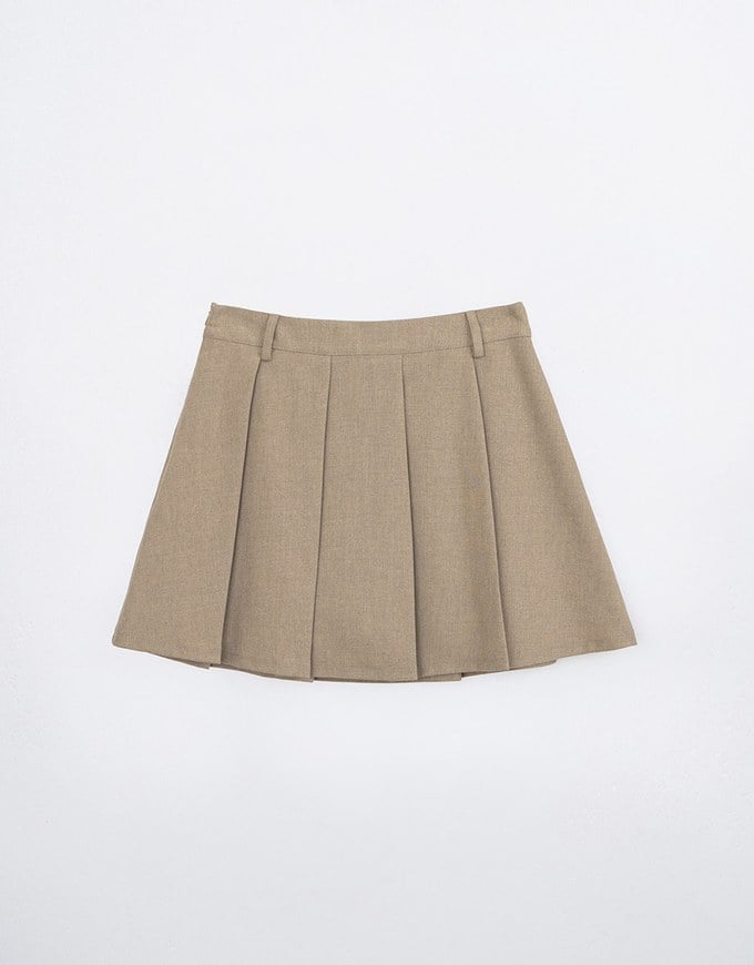 Classic Plain Pleated A Line Mini Skirt