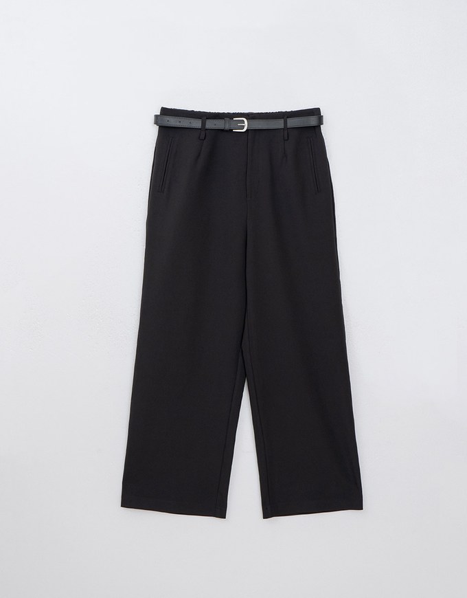 【Tall Girl】Extra-Length Classic Tailored Wide Leg Suit Pants (With Belt and Pockets)