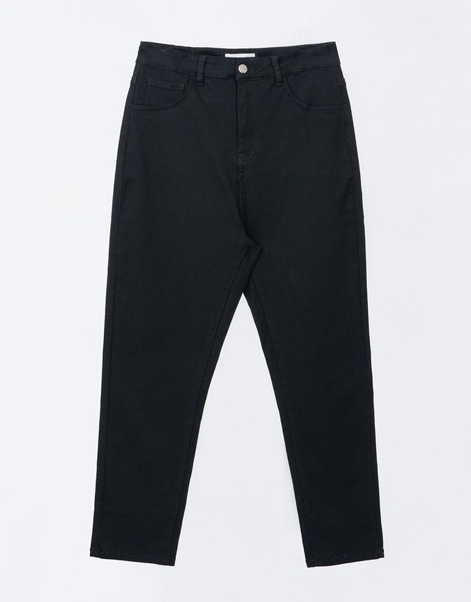 High Waist Abrasion Resistant Skinny Black Trousers