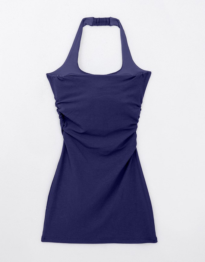 WARM↑UP Lightweight Plush Halter Heat Bra Dress