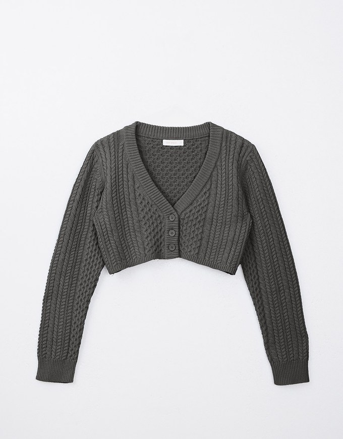 Cable Knit Cropped Cardigan