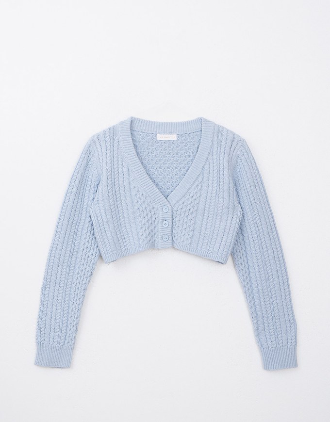 Cable Knit Cropped Cardigan