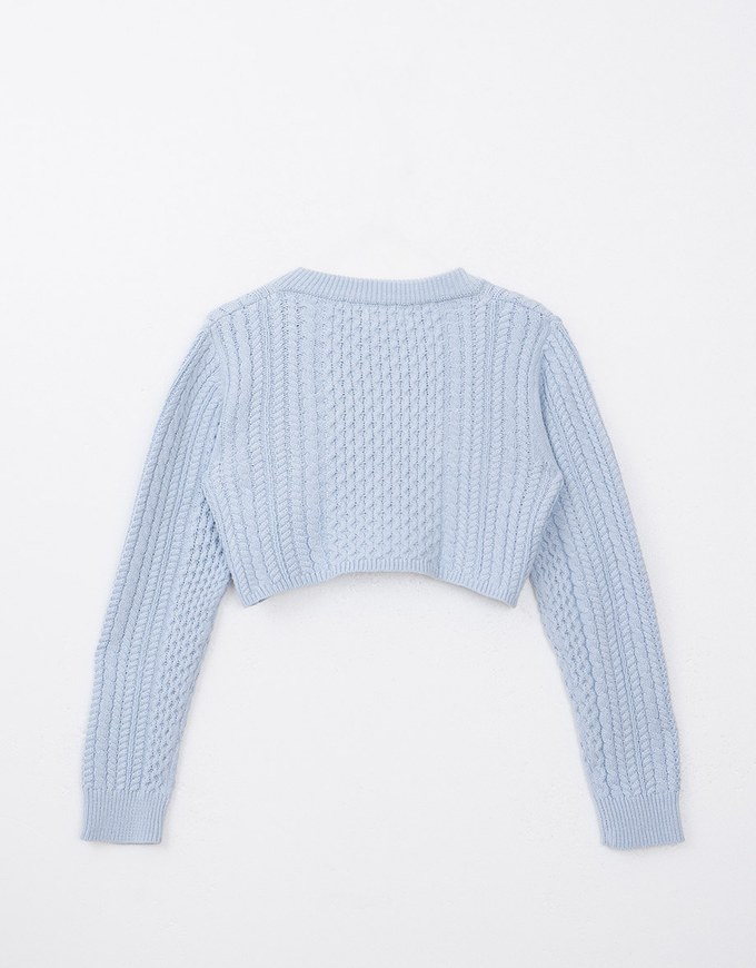 Cable Knit Cropped Cardigan