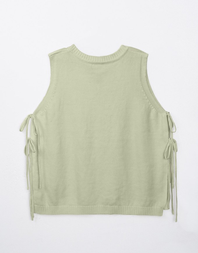 Side Tie Loose Fit Knitted Vest Top