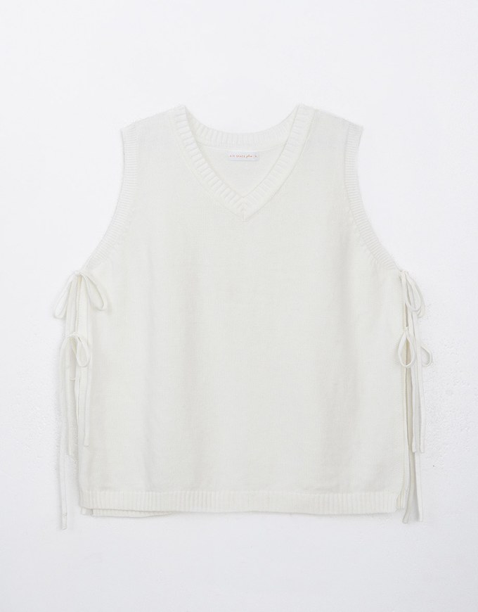 Side Tie Loose Fit Knitted Vest Top