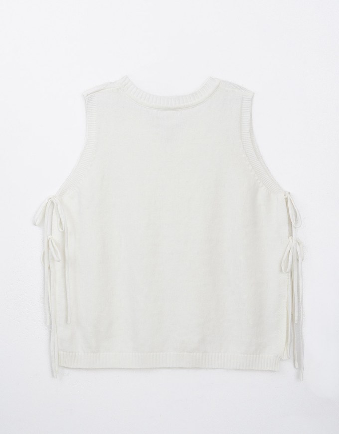 Side Tie Loose Fit Knitted Vest Top