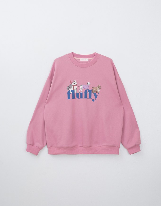 Fleece Lined Dog Graphic Sweatshirt