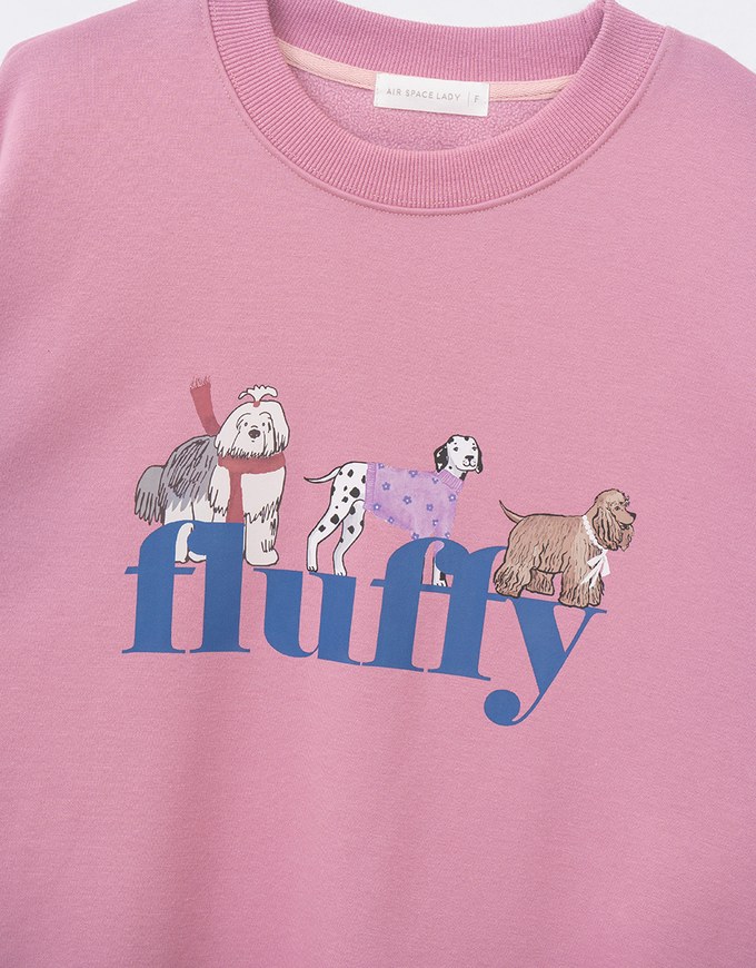 Fleece Lined Dog Graphic Sweatshirt