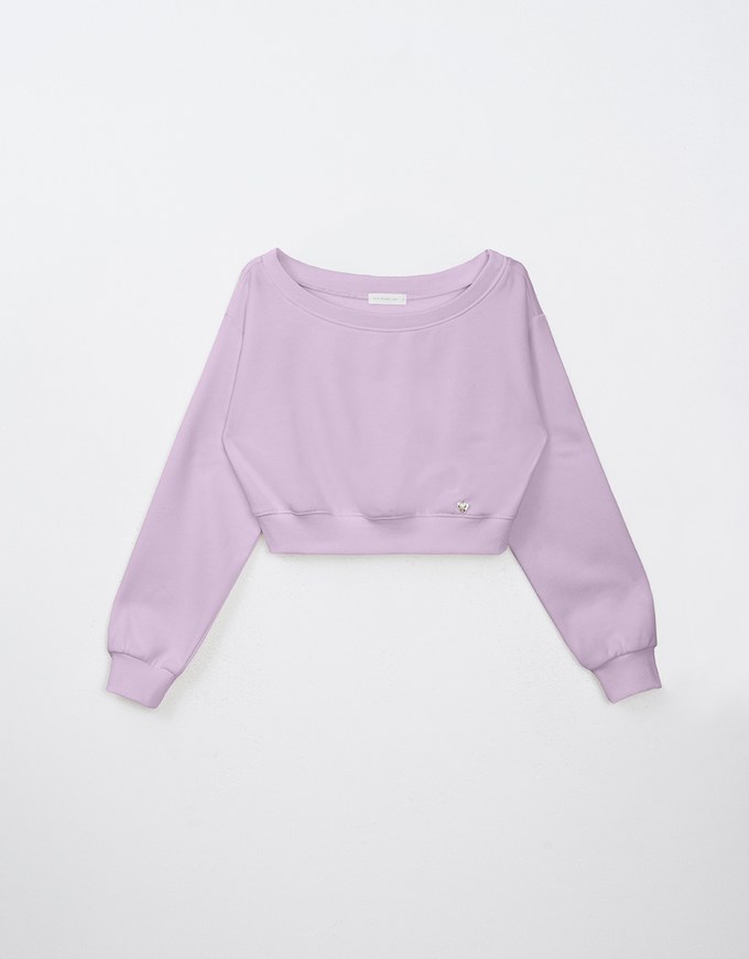 Air Space Logo Heart Embellished Brushed Fleece Top