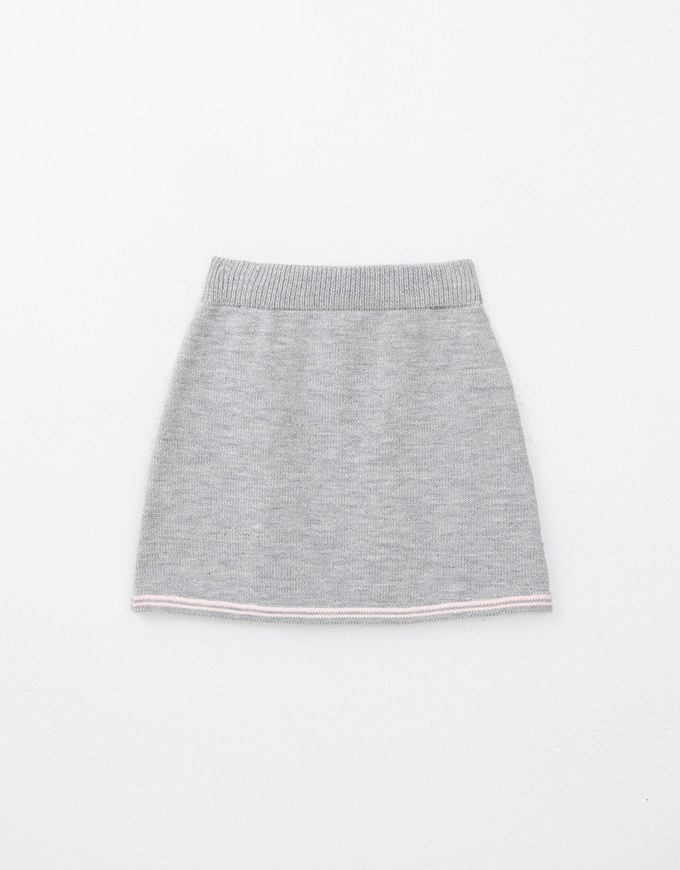 French Colorblock Bodycon Knit Mini Skirt