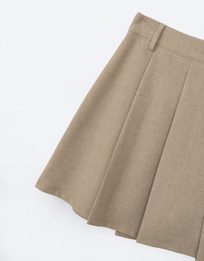 Classic Plain Pleated A Line Mini Skirt