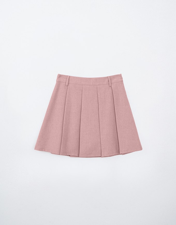 Classic Plain Pleated A Line Mini Skirt