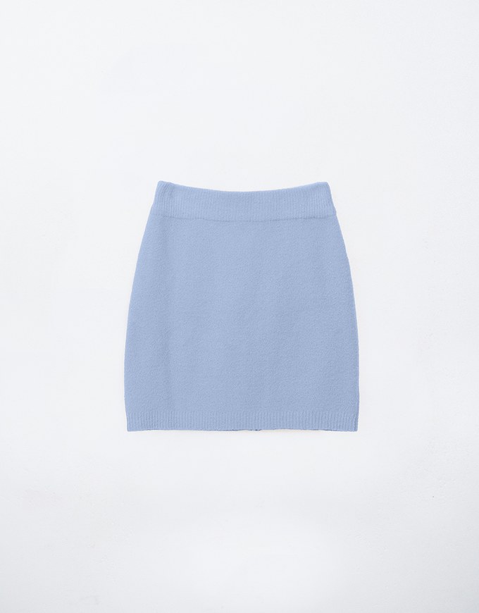 Wool Blend Knit Mini Skirt