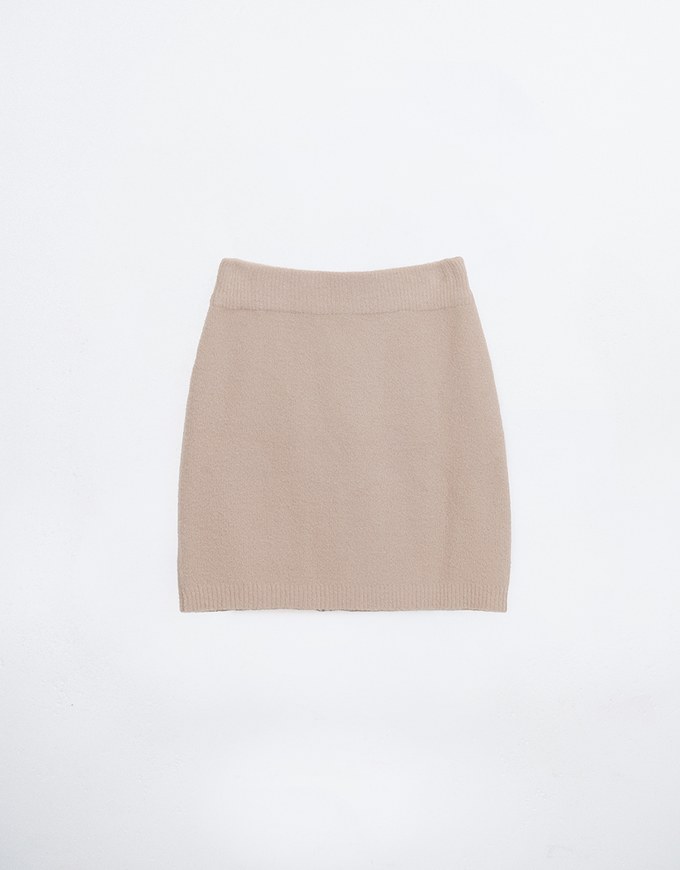 Wool Blend Knit Mini Skirt