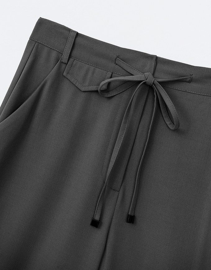 Hidden Placket Lightweight Drawstring High Waisted Wide Pants Culottes