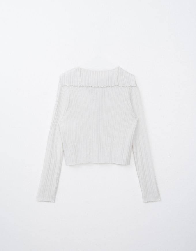 Sailor Collar Tie Knit Top