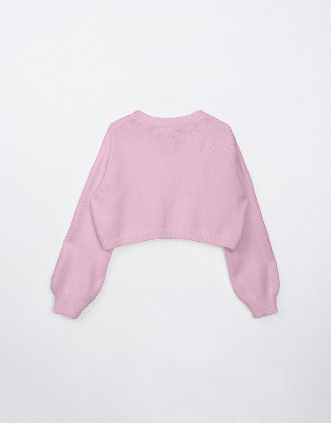 Long Sleeve V Neck Cable Knit Sweater