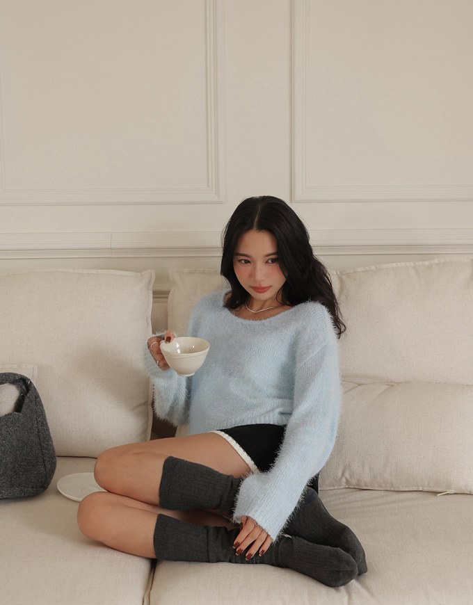 2 Way Gradient Loose Fit Knitted Sweater