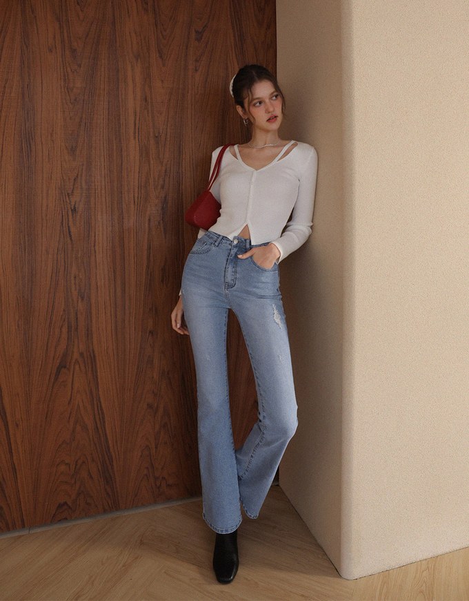 Perfect Body Curved Jeans Denim Flared Pants