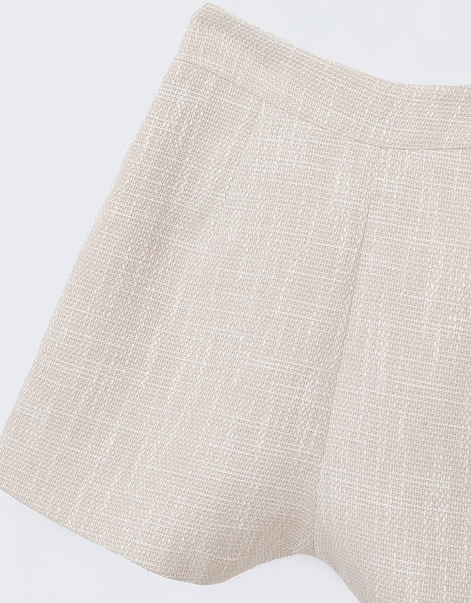 High Waist Chic Tweed Textured Shorts