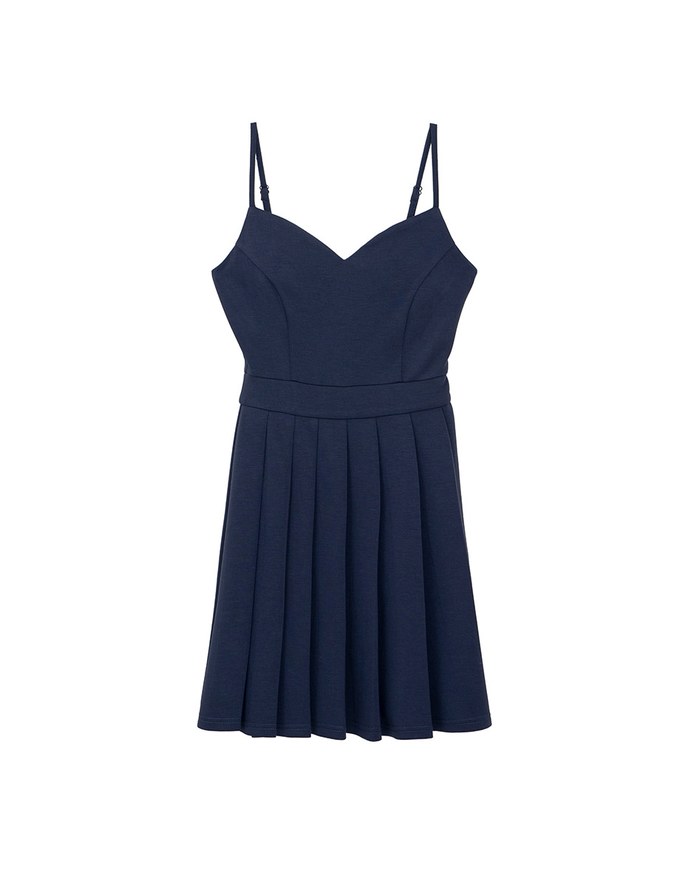 AIRY HOURGLASS Sweetheart Neck Pleated Cami Mini Dress