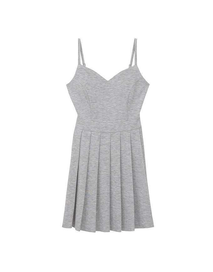 AIRY HOURGLASS Sweetheart Neck Pleated Cami Mini Dress