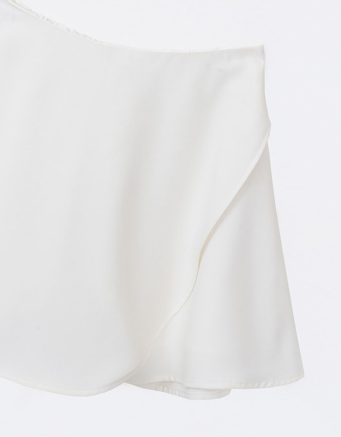 High Waist Asymmetrical Hem Mini Skort