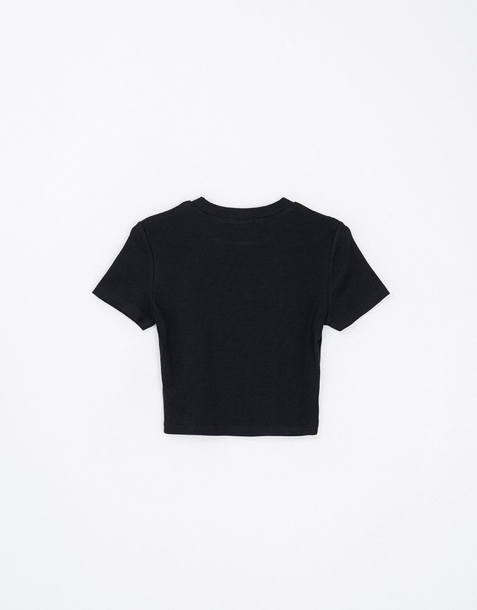 Air Space Logo Embroidered Ribbed Cropped Top