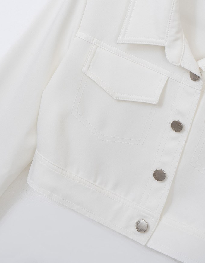 Lightweight Constrast Stitching Button Up Jacket