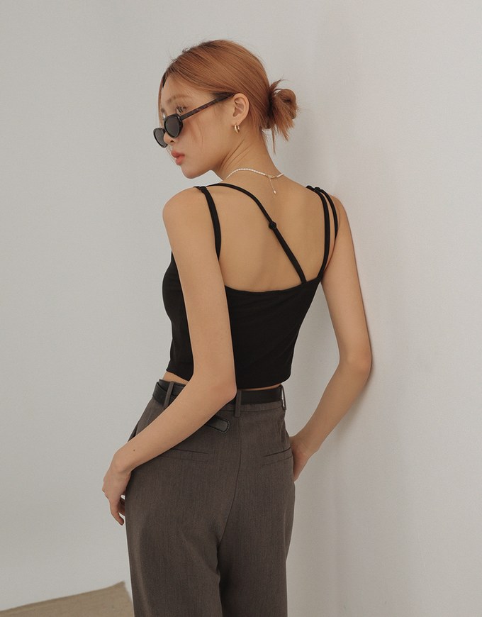 Airy Cool Adjustable Double Strap Cami Crop Top