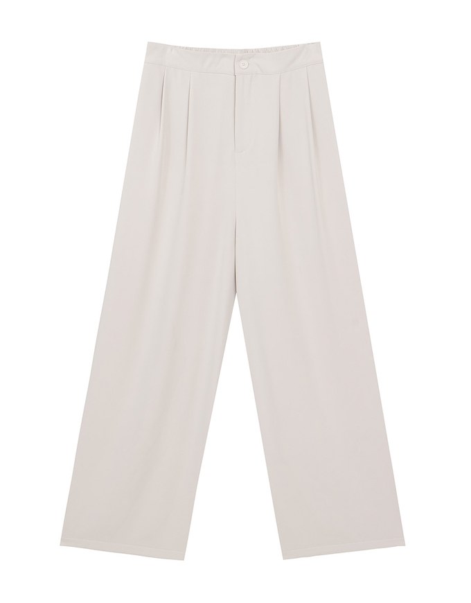 Airy Cool Pleated Straight Leg Wide Pants