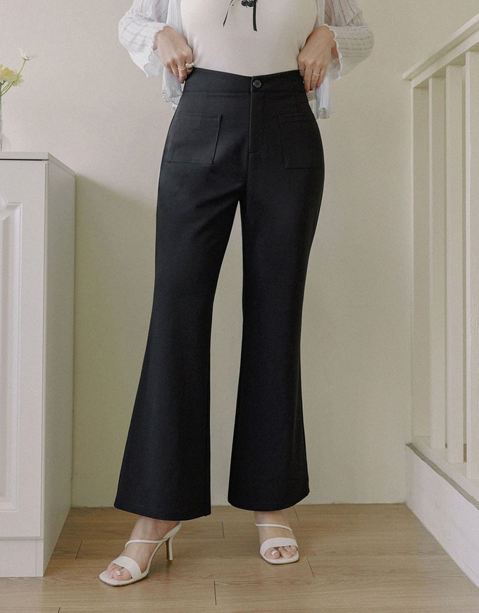 【Stark Minimalism 2.0】High Waisted V Cut Flared Pants