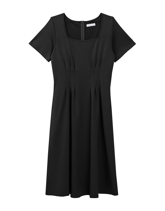 AIRY HOURGLASS Square Neck Ruched A Line Maxi Dress