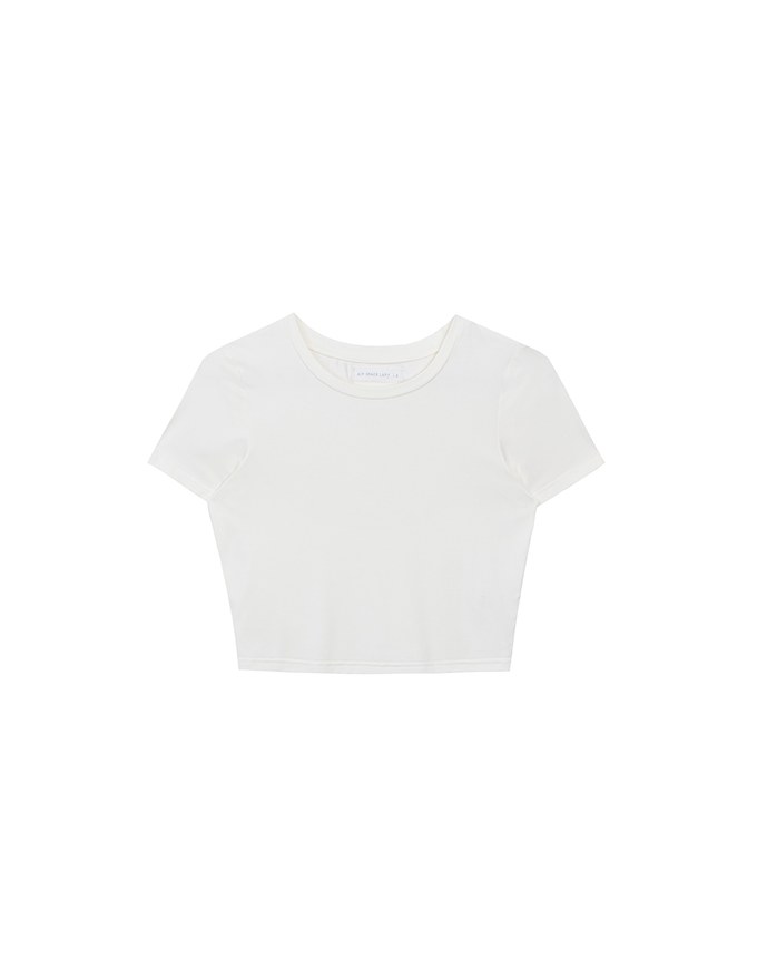 Airy Cool Basic Crew Neck Short Sleeve Crop Top