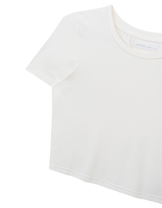 Airy Cool Basic Crew Neck Short Sleeve Crop Top