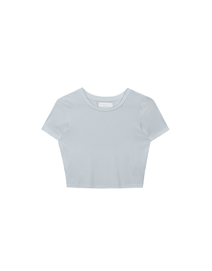 Airy Cool Basic Crew Neck Short Sleeve Crop Top