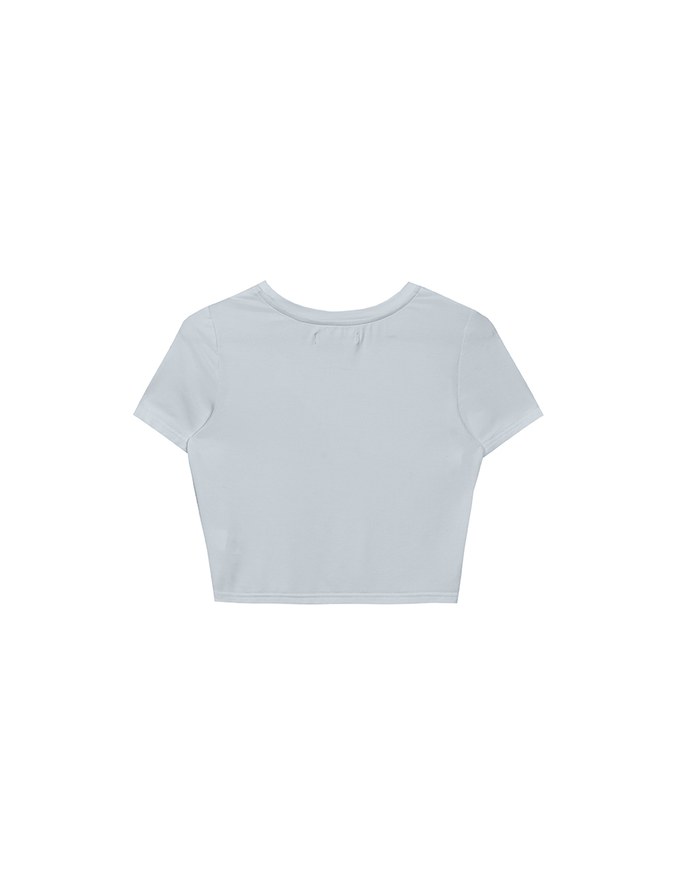 Airy Cool Basic Crew Neck Short Sleeve Crop Top