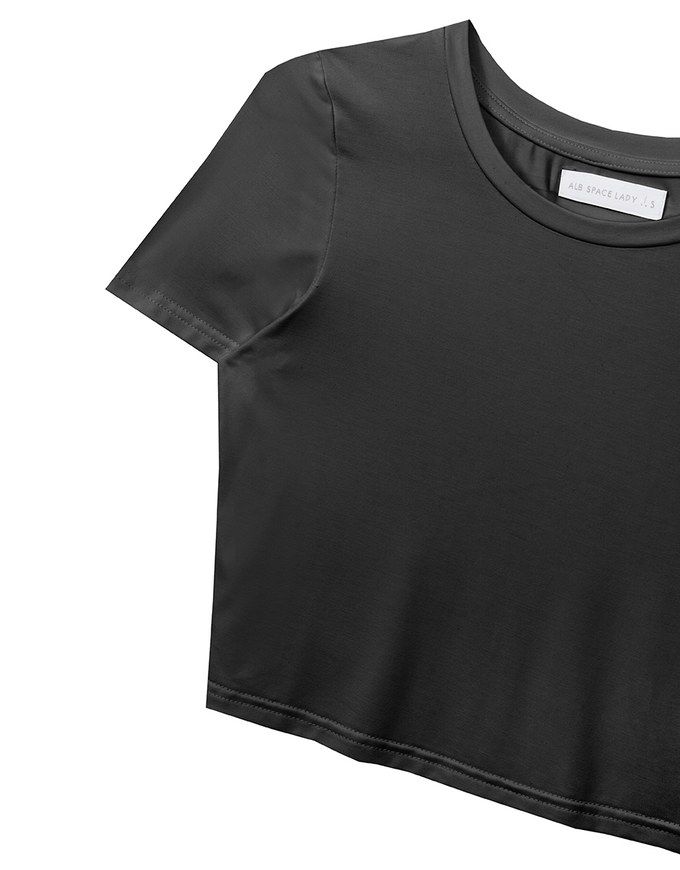 Airy Cool Basic Crew Neck Short Sleeve Crop Top