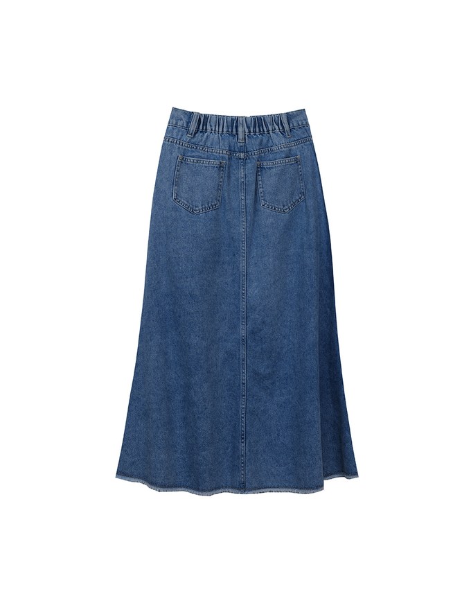 【Den!m LITE】Lightweight Soft Denim Mermaid Maxi Skirt