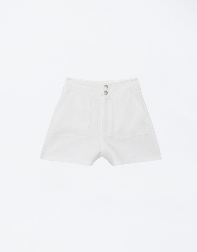 Lightweight Contrast Stitching High Waist Shorts