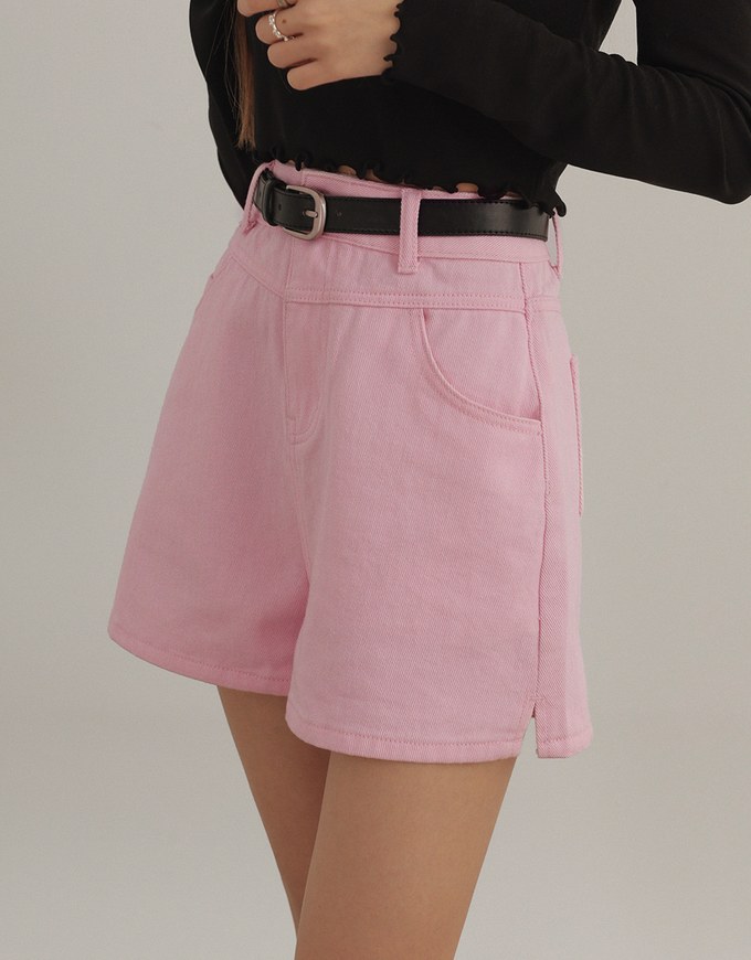 Classic High Waist Jeans Denim Shorts (with Belt)