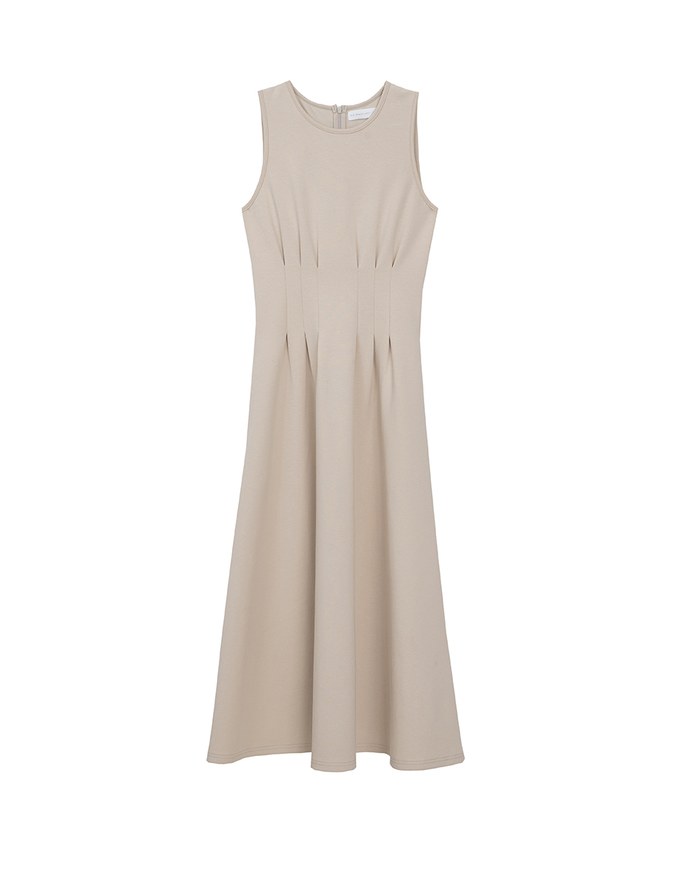 AIRY HOURGLASS Crew Neck Sleeveless Ruched A Line Cami Maxi Dress