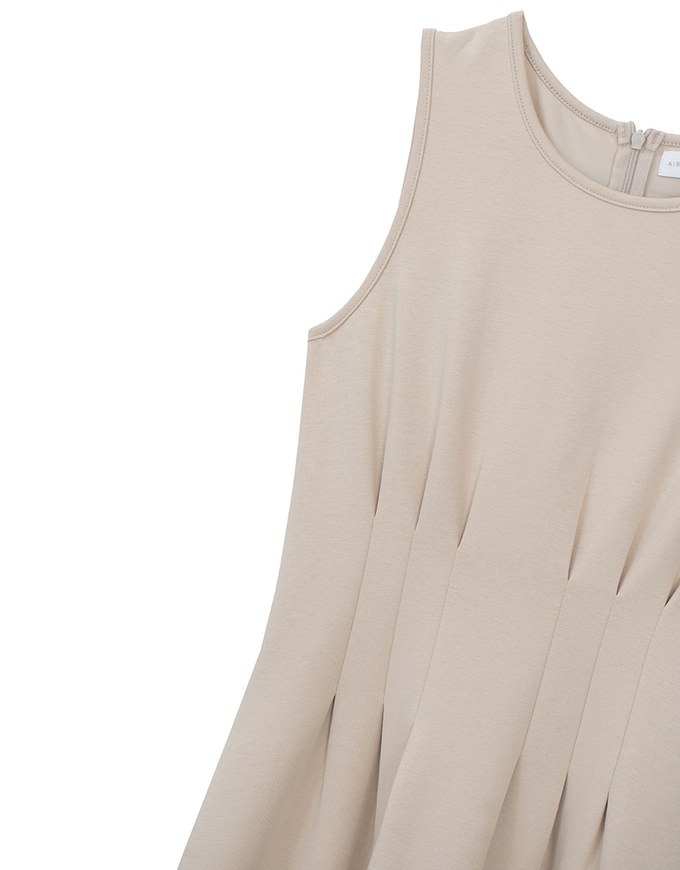 AIRY HOURGLASS Crew Neck Sleeveless Ruched A Line Cami Maxi Dress