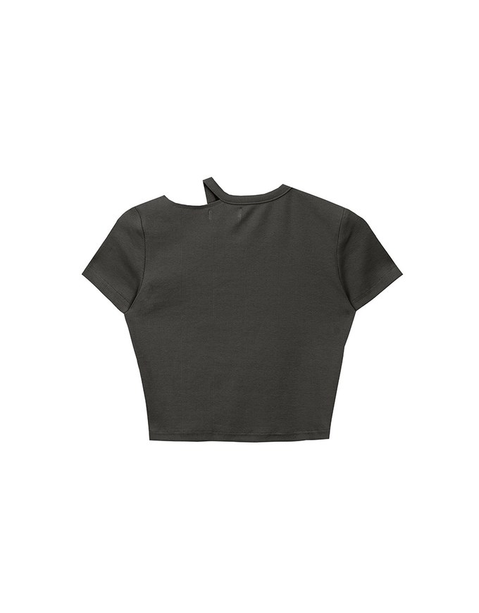 Air Space Logo Embroidered Cut Out Ribbed Top